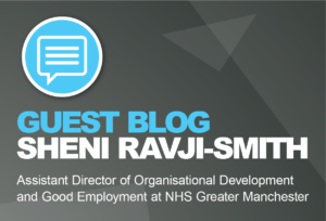 Guest Blog tile with Sheni Ravji-Smith. Only text and brand background, no photos.